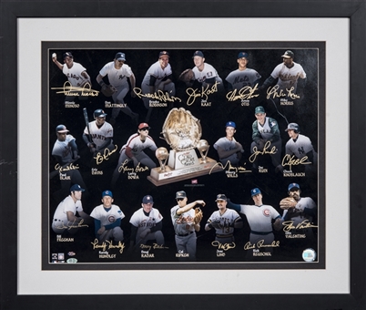 Gold Glove Winners Multi Signed Photo With 17 Signatures in 26x22 Framed Display (Beckett)